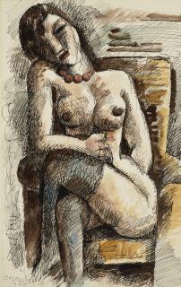 Marcel Gromaire - Femme nue assise dans un fauteuil