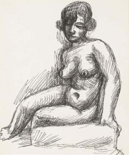 Marcel Gromaire - Femme nue assise