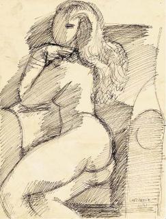 Marcel Gromaire - Femme nue assise