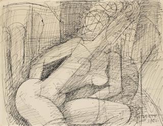 Marcel Gromaire - Nu Assis