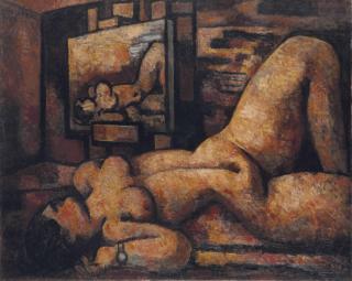 Marcel Gromaire - Nu couché au chevalet
