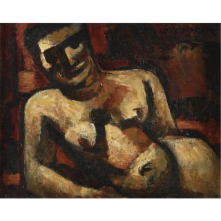 Marcel Gromaire - Petit Nu Sur Fond Grenat