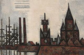 Marcel Gromaire - Un port flamand