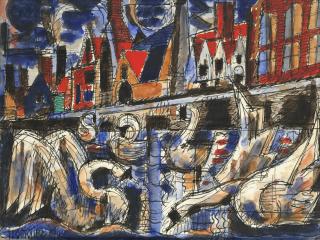 Marcel Gromaire - Vue d\'un quai, Amsterdam