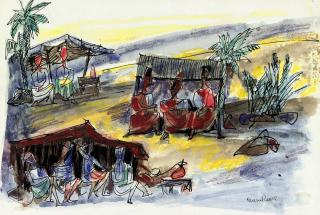 Marcel Janco - An Arab encampment