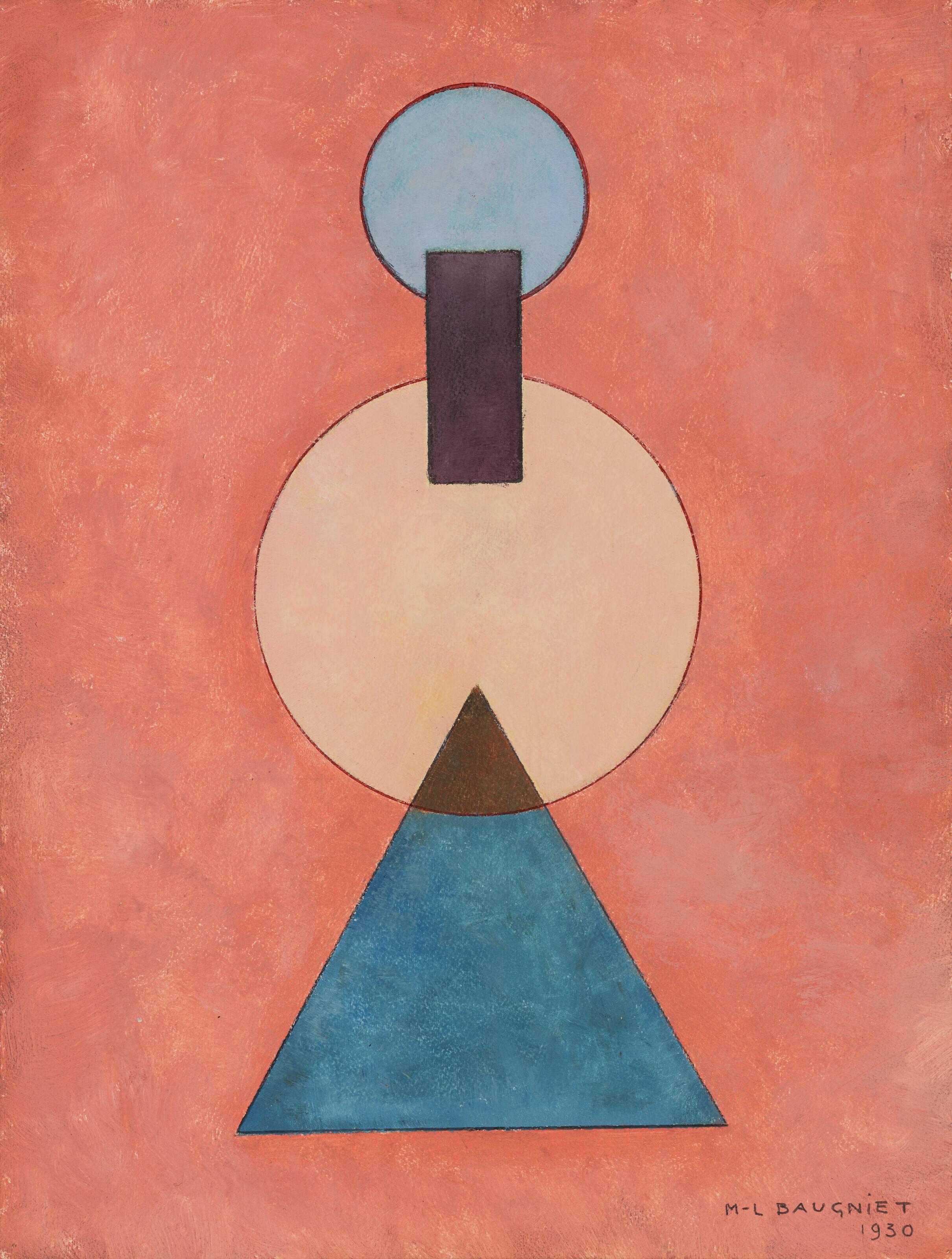 Marcel Louis Baugniet - 2 circles, 1 rectangle, 1 triangle