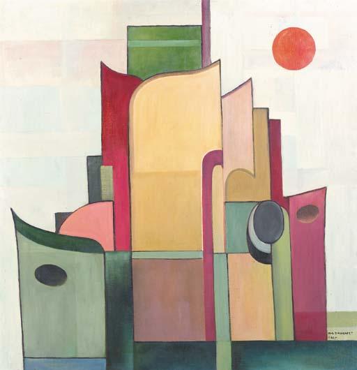 Marcel Louis Baugniet - La maret verte (le soleil rouge ...)