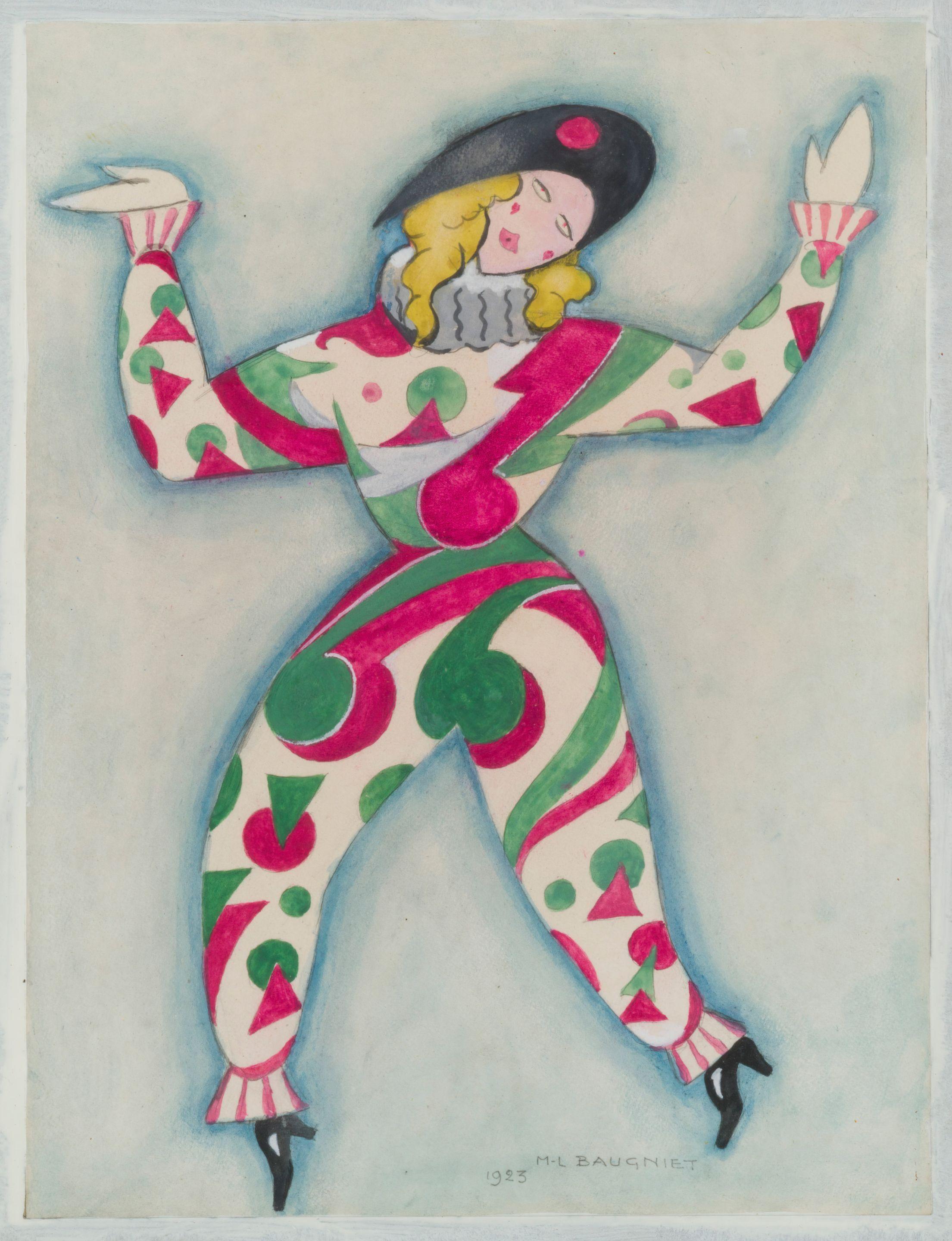 Marcel-Louis Baugniet - Projet de costume (Golliwog\'s Cakewalk de Claude Debussy)