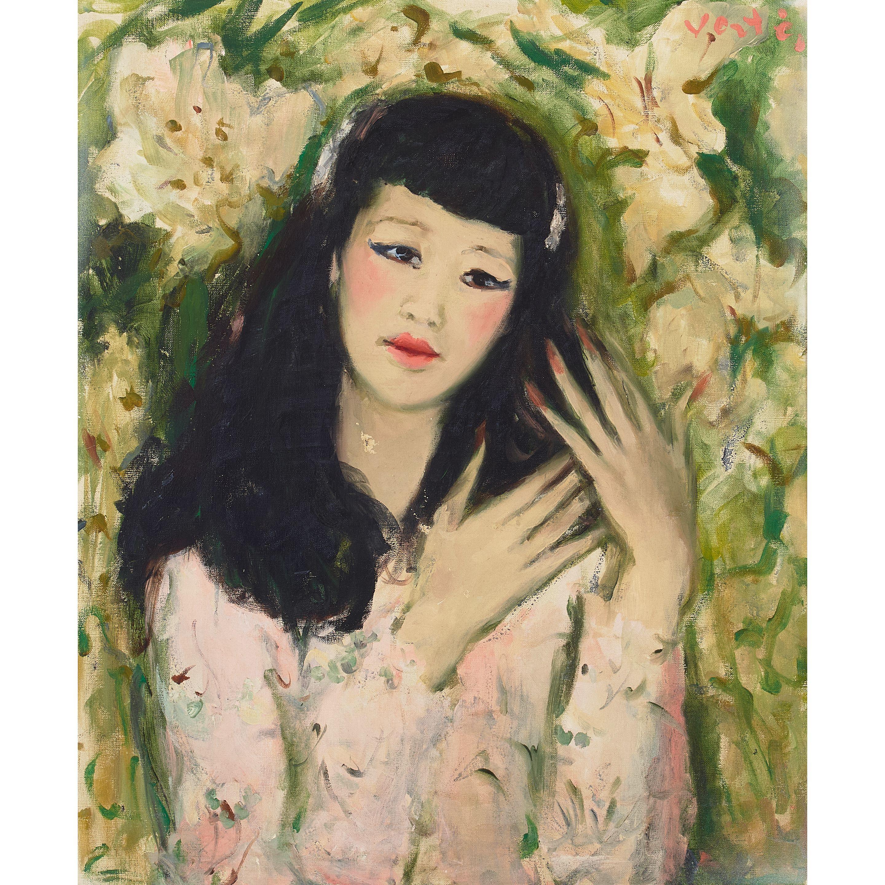 Marcel Vertès - A portrait of a woman fixing her hair