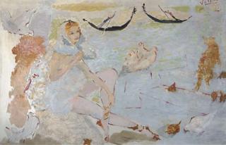 Marcel Vertes - Danseuse aux colombes