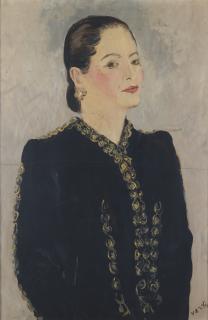 Marcel Vertès - Half-Length Study Of Helena Rubinstein