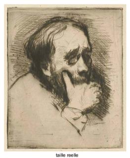 Marcelin-Gilbert Desboutin - Degas, En Buste, de Trois Quarts À Droite, Le Menton Appuyé Sur Sa Main Droite (Lemoisne P. 217)