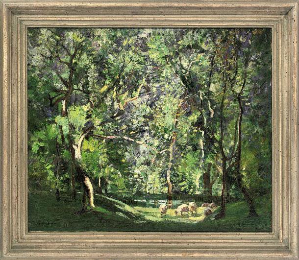 Marcella Smith, R.B.A. - Sheep grazing in a forest