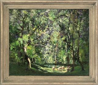 Marcella Smith, R.B.A. - Sheep grazing in a forest