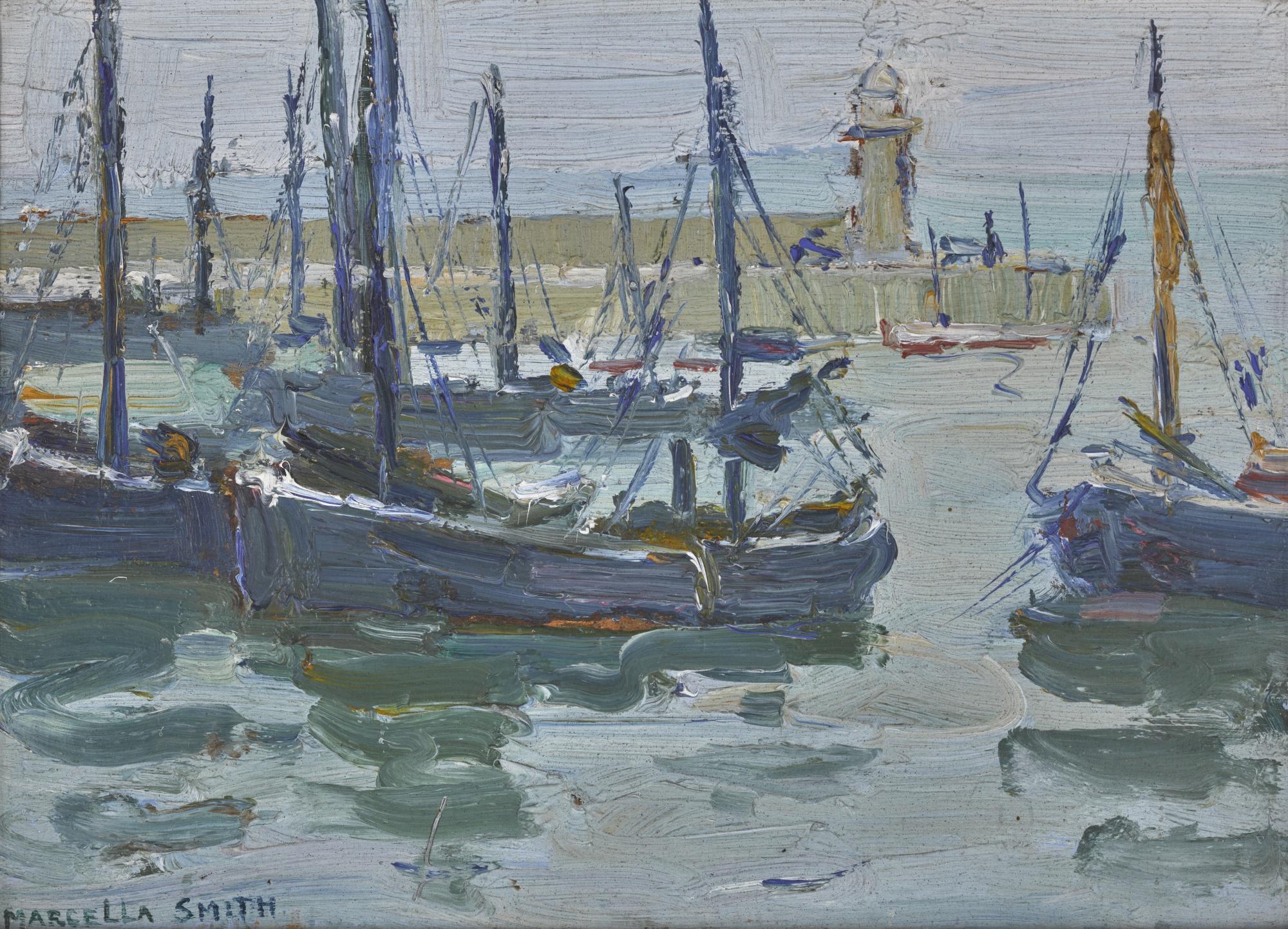 Marcella Smith - Boats In The Harbour St Ives; Old Buildings In St Ives, Cornwall