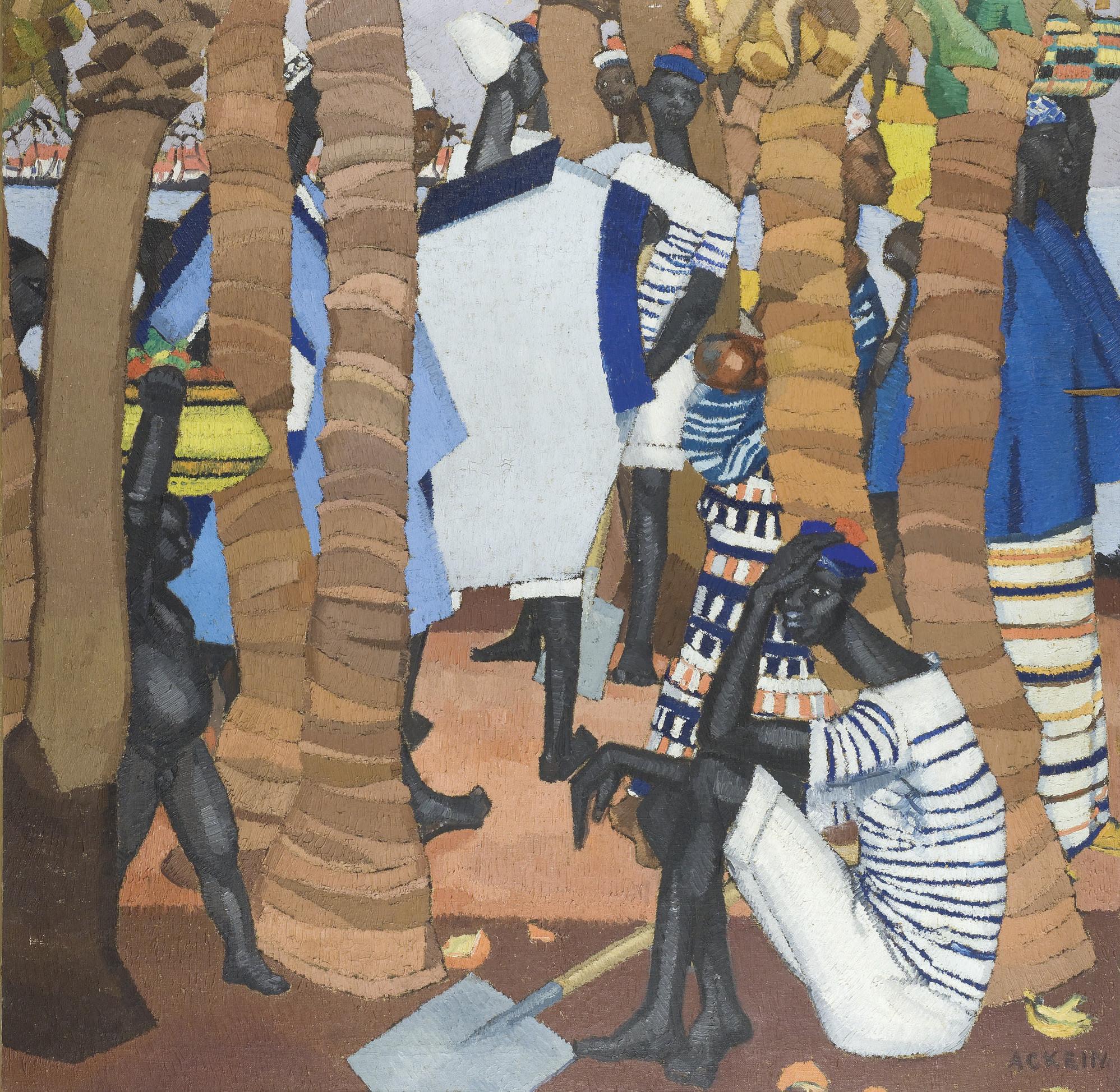 Marcelle Ackein - Laptots dans un port en Guinée