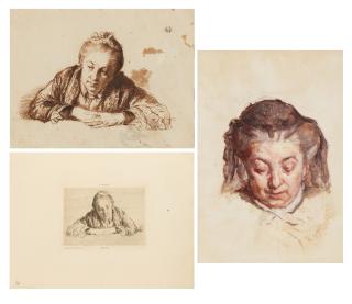 Marcellin Gilbert Desboutin - Three Portraits of the Artist\'s Mother