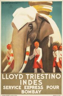 Marcello Dudovich - Lloyd Triestino Indes, Service Express Pour Bombay