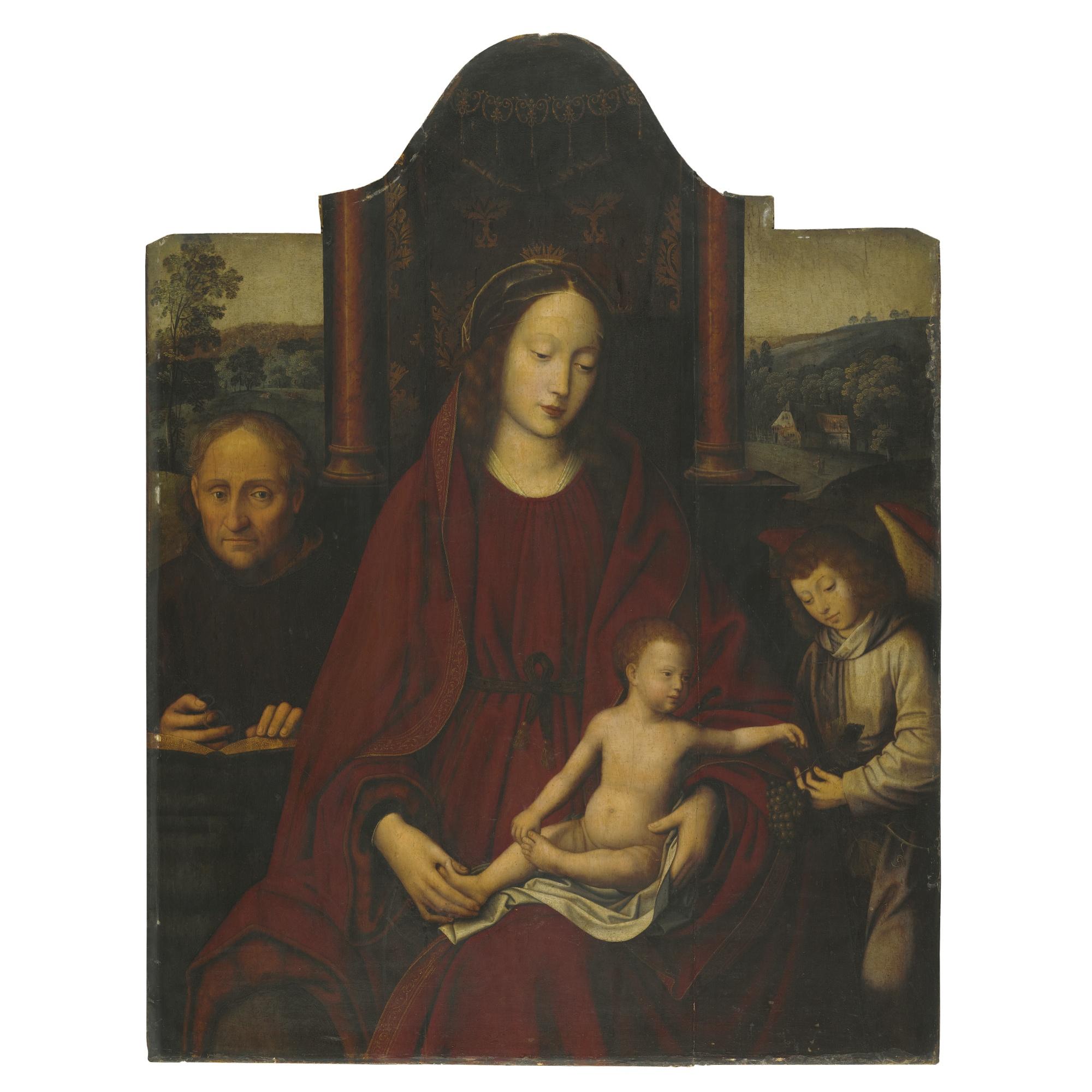 Marcellus Coffermans - The Holy Family With An Angel, An Extensive Landscape Beyond