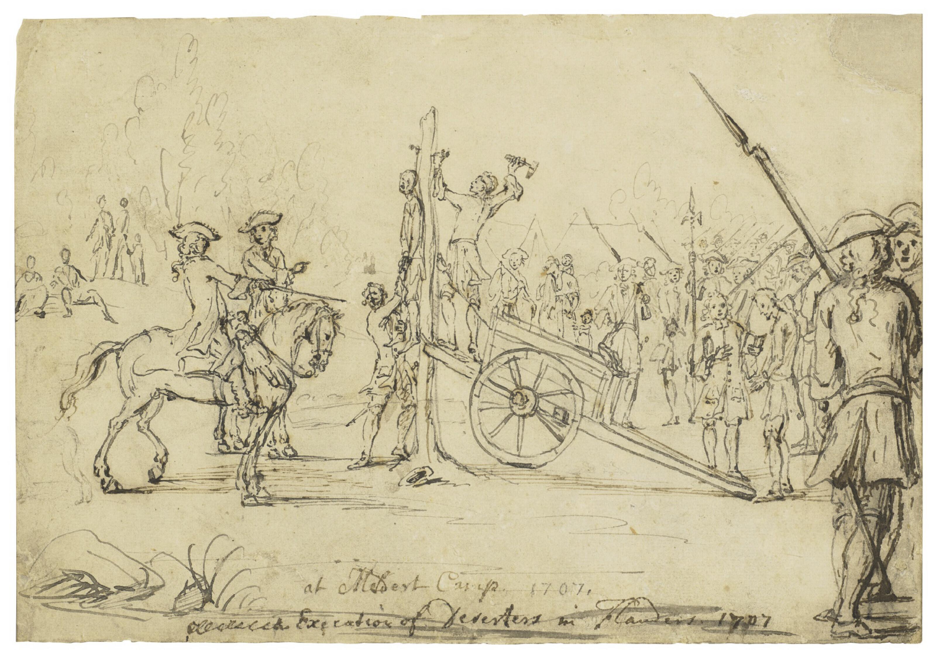 Marcellus Laroon The Younger - An execution of deserters in Flanders