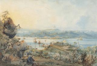 Marciano Antonio Baptista - Matheson\'s Point. Jardine Matheson & Co.\'s godowns and offices at East Point, Hong Kong