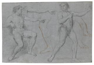 Marco Benefial - Two Male Nudes, And Separate Studies Of A Leg, A Left Arm And A Right Hand 