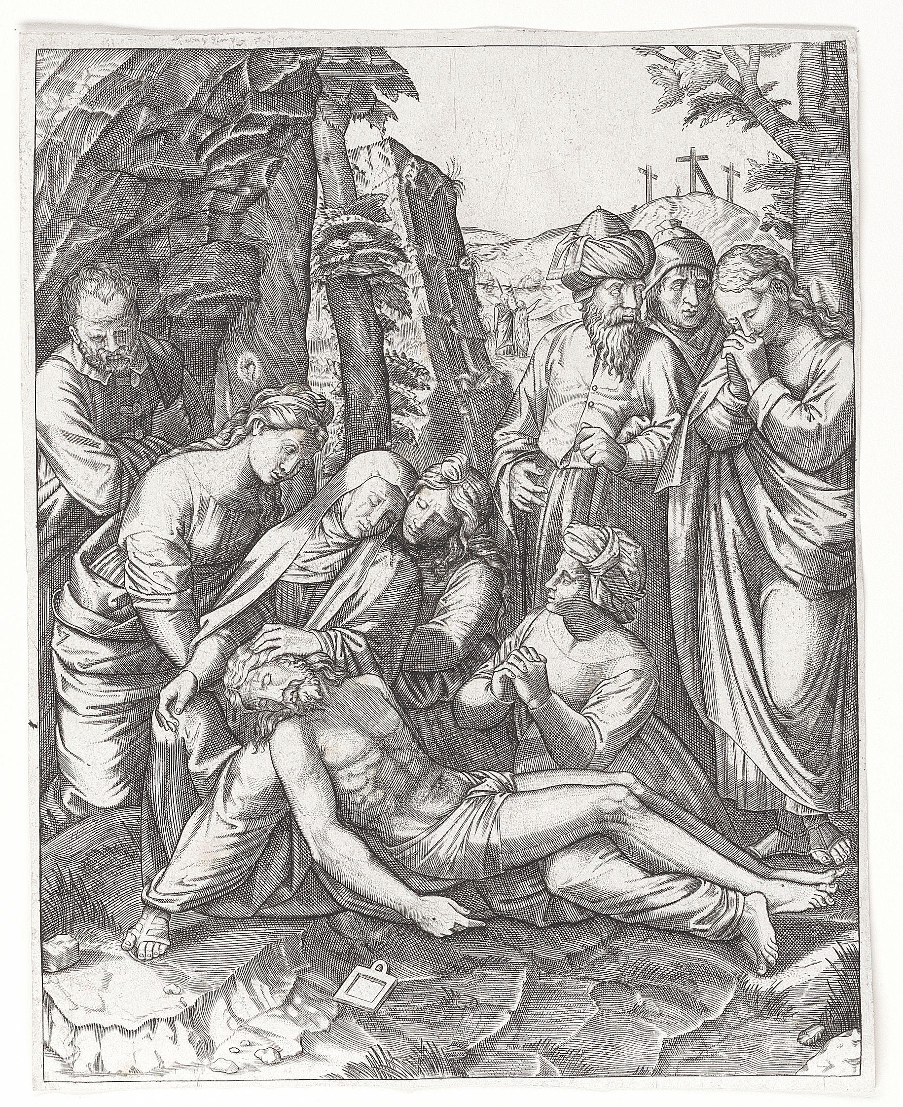 Marco Dente - Laocoön and his two sons being attacked by serpent