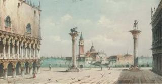 Marco Grubas - The Doge\'s Palace and the Piazzetta, San Giorgio Maggiore beyond