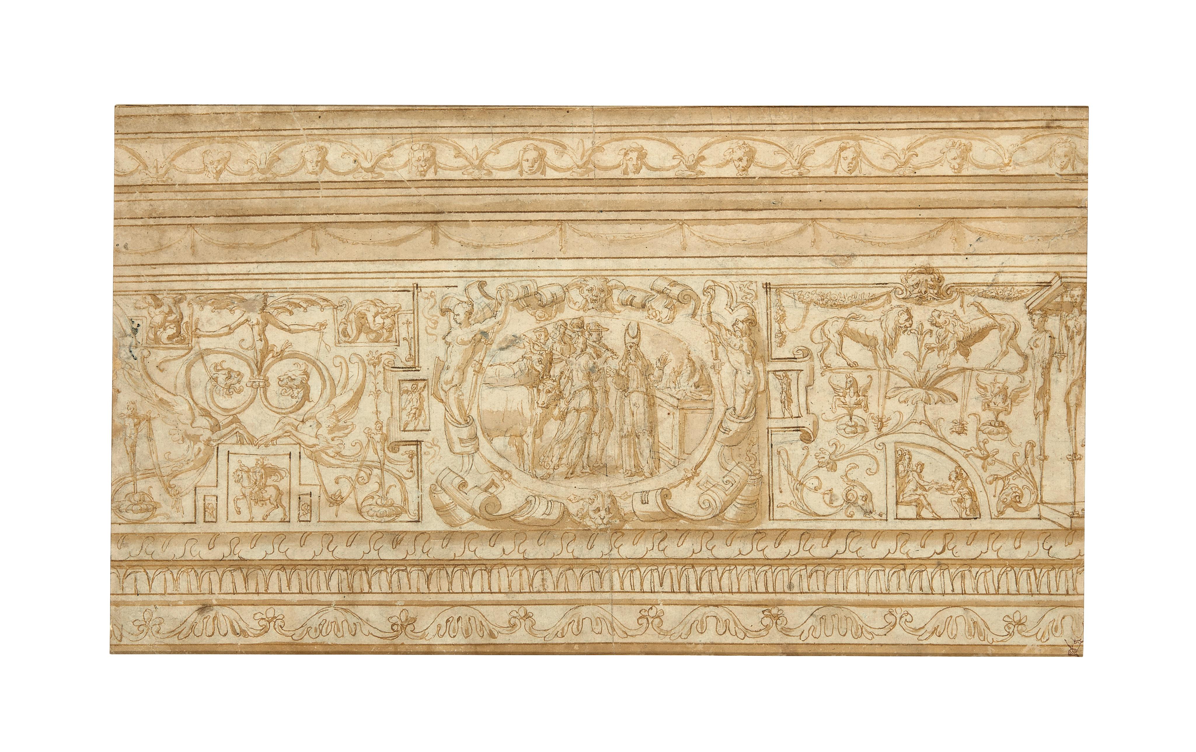 Marco Pino - Frise décorative avec une scène de sacrifice tirée de l’Ancient Testament