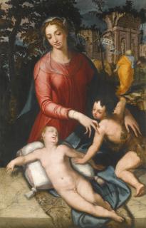 Marco Pino - The Holy Family With The Infant Saint John The Baptist