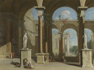 Marco Ricci - Capriccio Of A Classical Arcade With Saint Paul\'S Cathedral