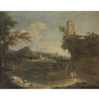 Marco Ricci - Paesaggio Fluviale Con Torre