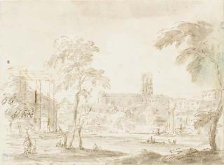 Marco Ricci - Vue du Campo Vaccino à Rome