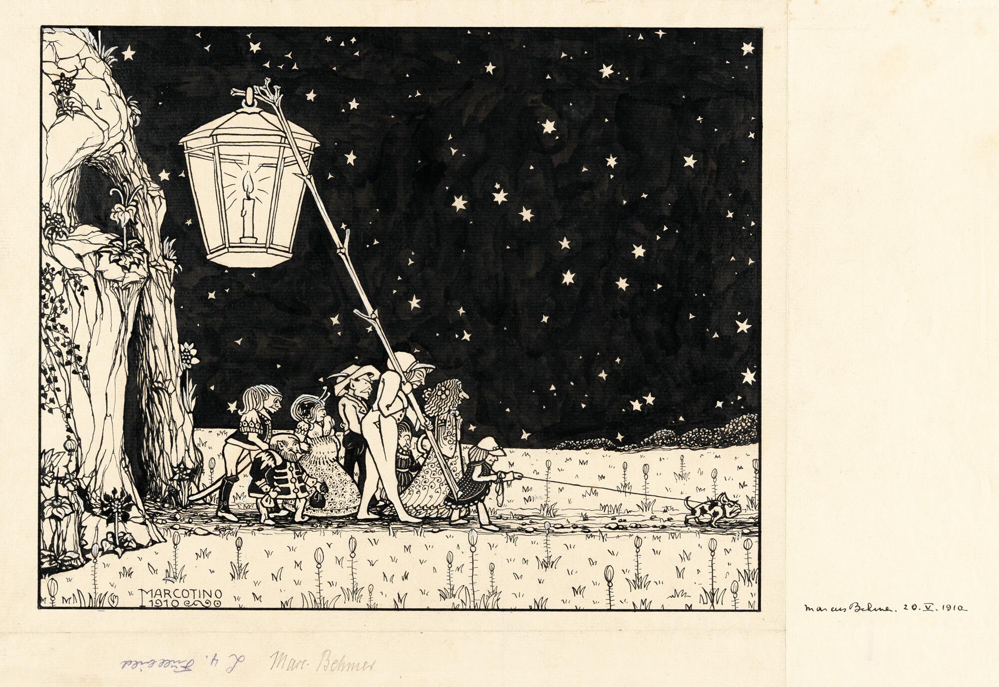 Marcus Behmer - 3 Bll.: Prometheus (Karl Wolfskehl als Lichtbringer) – „Die tote Ratte“ – „Merkur bekommt keine Antwort“