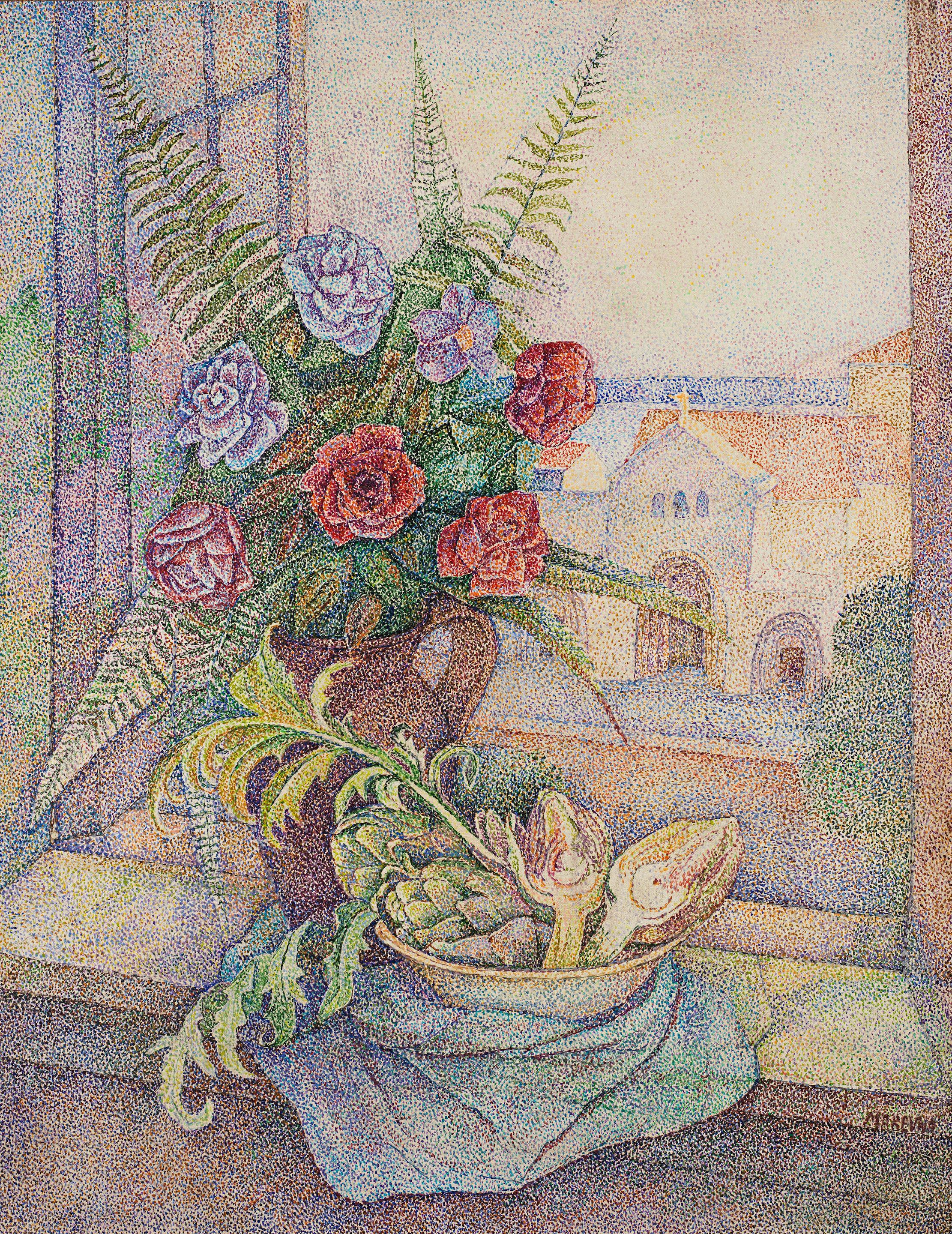 Marevna - Bouquets de fleurs et artichauts