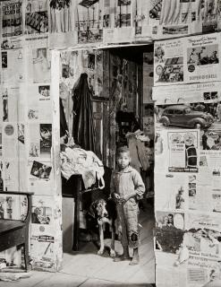 Margaret Bourke-White - Boy with Hound Dog; Woman reading by fireplace 2