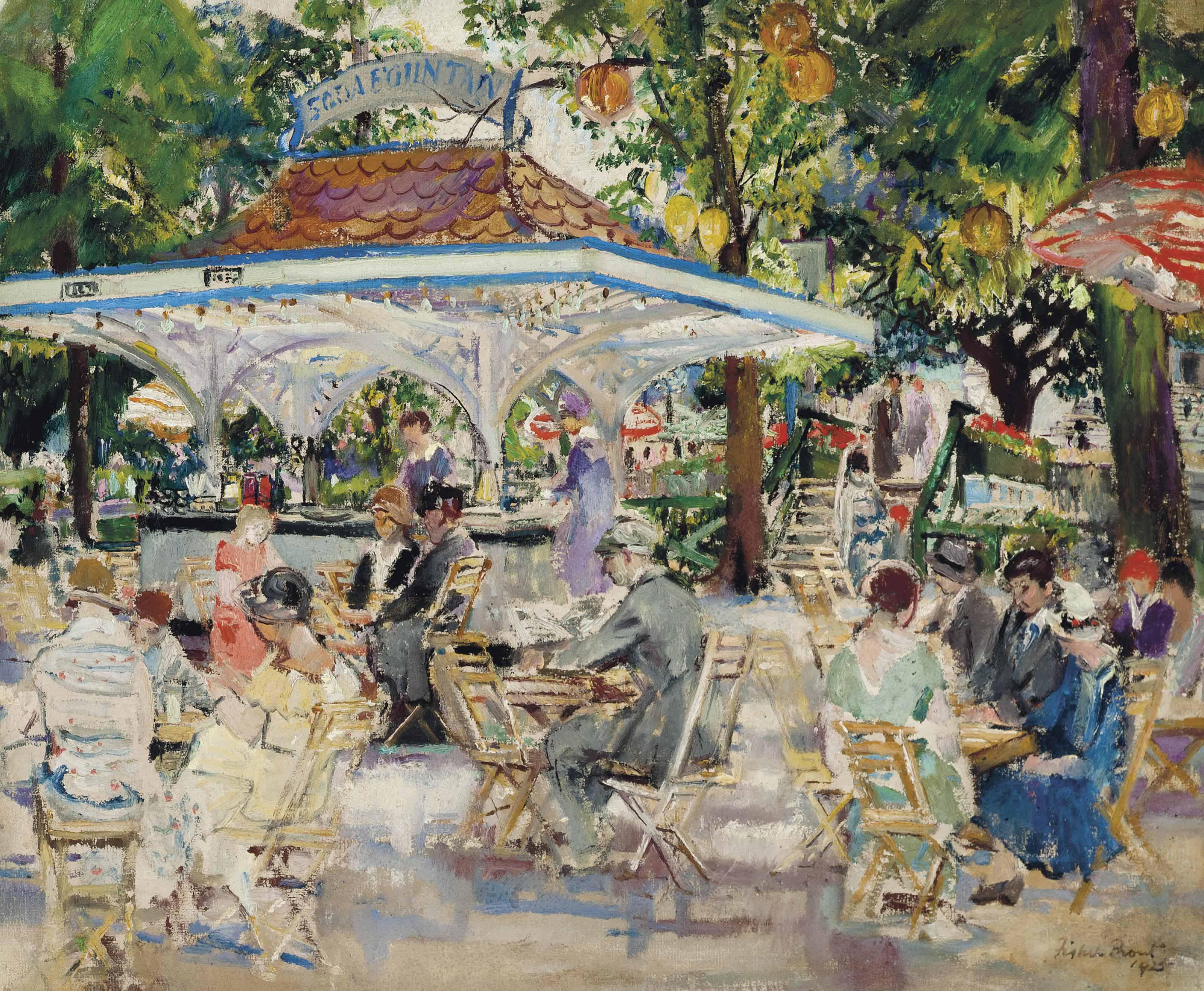 Margaret Fisher Prout A.R.A., R.W.S., R.O.I. - Soda Fountain, Battersea Park