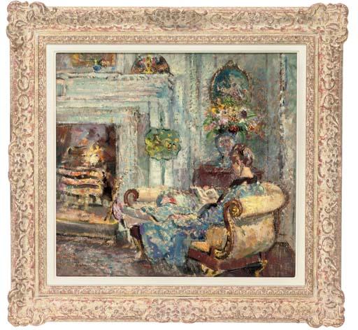 Margaret Fisher Prout, A.R.A., R.W.S. - An evening beside the fire