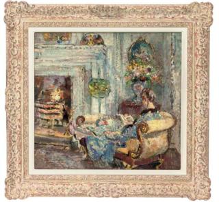 Margaret Fisher Prout, A.R.A., R.W.S. - An evening beside the fire