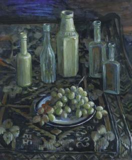 Margaret Hannah Olley - Bottles And Grapes