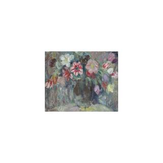 Margaret Hislop, R.S.A., R.B.A. - Still Life With Tulips In A Large Vase