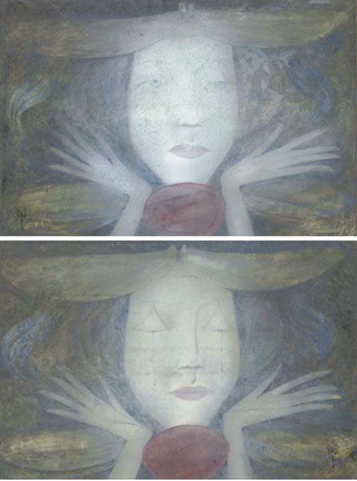 Margaret Macdonald Mackintosh, R.S.W. - Girl with eyes open; and Girl with eyes shut