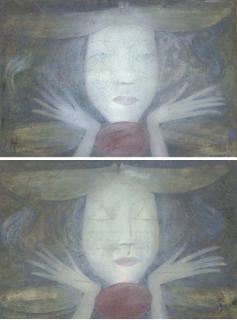 Margaret Macdonald Mackintosh, R.S.W. - Girl with eyes open; and Girl with eyes shut