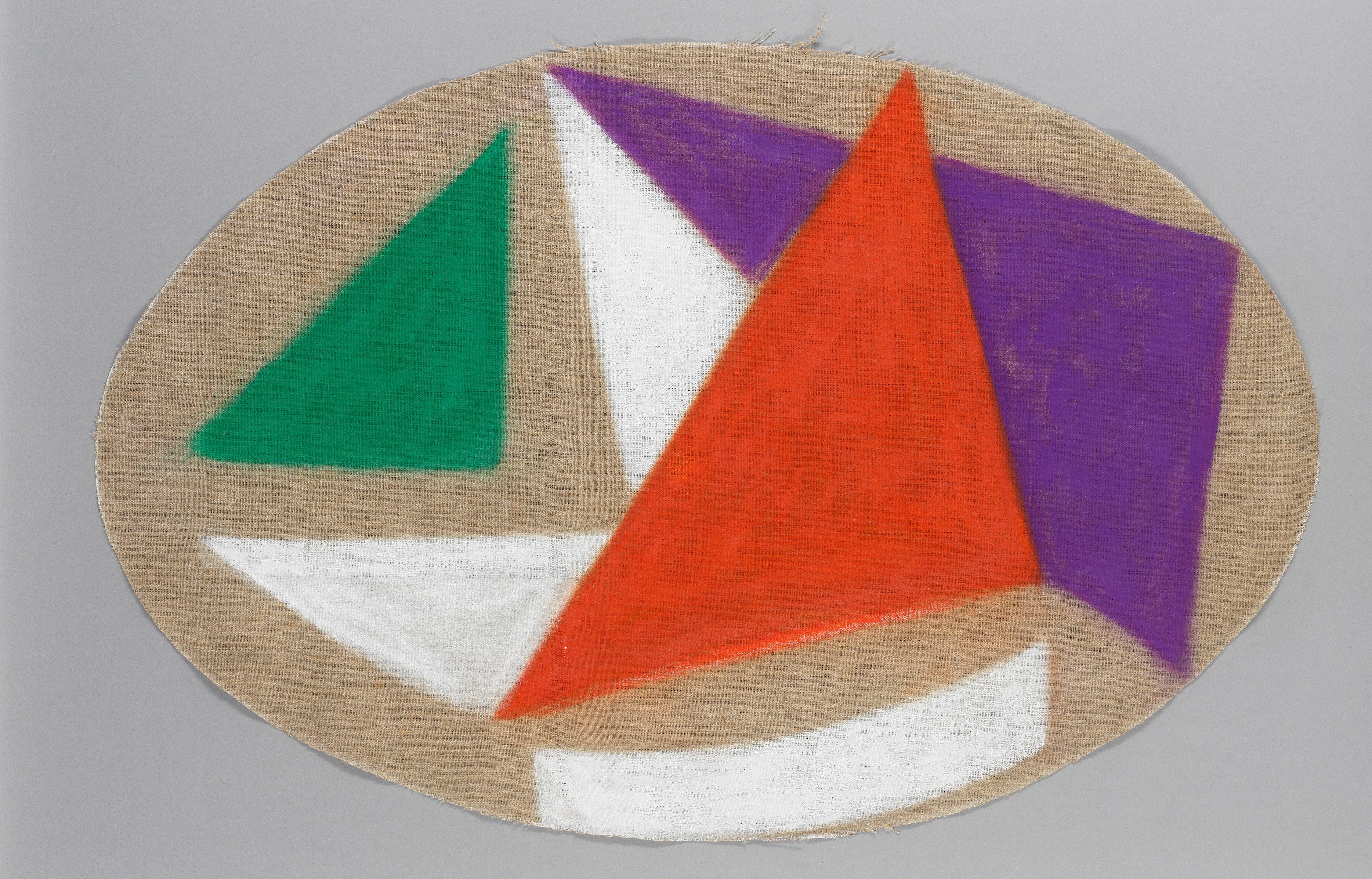 Margaret Mellis - Three Boats VI: Chinese Orange Green Purple White