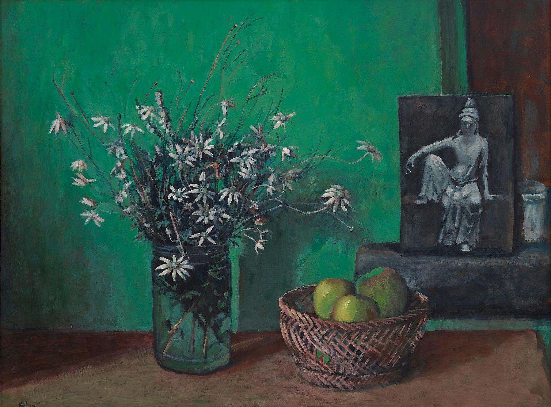 Margaret Olley - Kuan Yin and Flannel Flowers, 1975-76