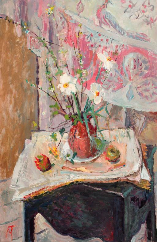 Margaret Thomas - Narcissus with Indian Curtain