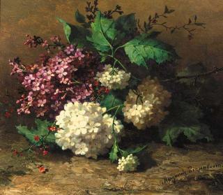Margaretha Roosenboom - A still life with lilacs