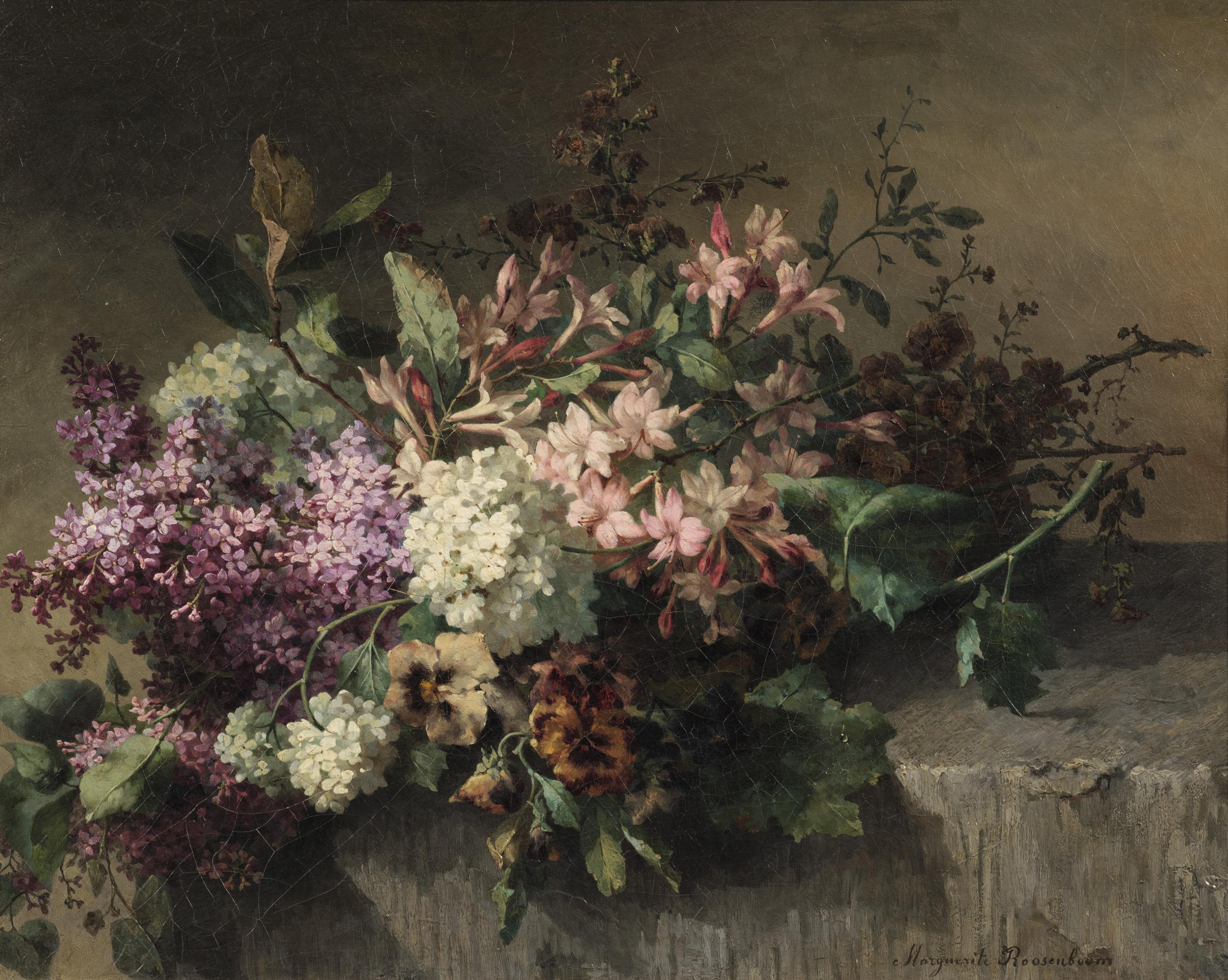 Margaretha Roosenboom - Stillleben mit blühendem Flieder.