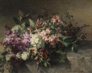 Margaretha Roosenboom - Stillleben mit blühendem Flieder.