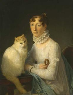 Marguerite Gérard - A lady with her cat